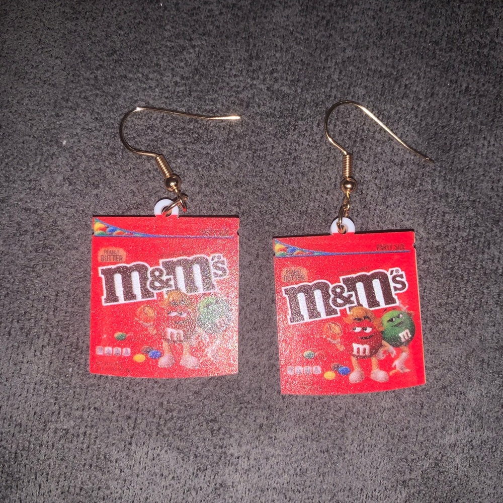 M and M Candy Snacks Products Earrings -54